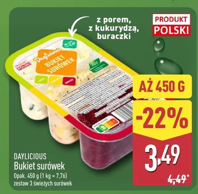 Bukiet surówek zestaw por, kukurydza, buraczki promocja w Aldi