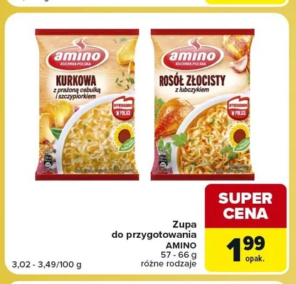 Zupa do przygotowania Rosół złocisty z lubczykiem Amino promocja w Carrefour Market
