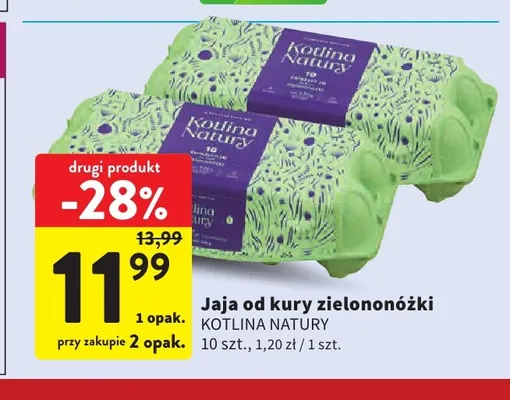 Jajka kurze od kury zielononóżki Kotlina Natury promocja w Intermarche