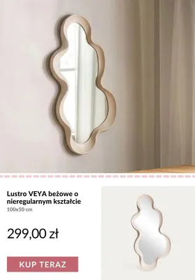 Lustro VEYA beżowe o nieregularnym kształcie promocja w Homla