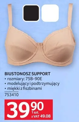 Biustonosz support, rozmiary 75B-90E promocja w Selgros
