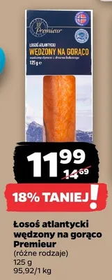 Łosoś atlantycki wędzony na gorąco Premium różne rodzaje promocja w Netto