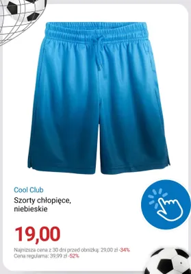 Szorty chłopięce Cool Club niebieskie promocja w Smyk