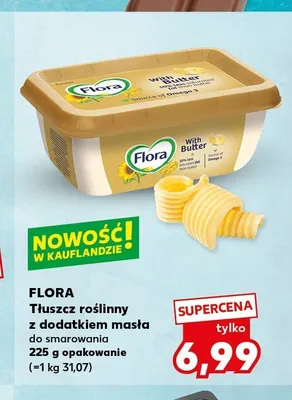 Tłuszcz roślinny z dodatkiem masła Flora With Butter promocja w Kaufland