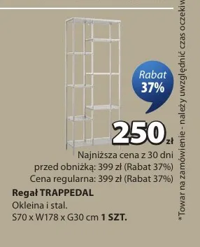 Regał Trappedal S70xW178xG30 cm Jysk promocja w Jysk