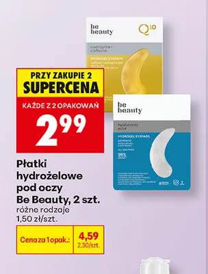 Płatki hydrożelowe pod oczy Be Beauty promocja w Biedronka