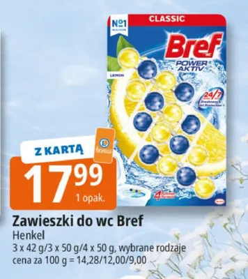 Zawieszki do wc Bref Power Aktiv Classic Henkel promocja w Leclerc