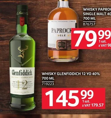 Whisky Glenfiddich 12 YO 40% promocja w Selgros