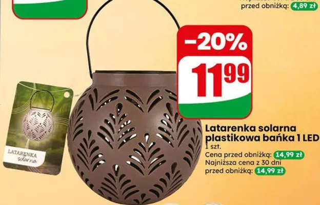Latarenka solarna plastikowa bańka 1 LED promocja w Dino