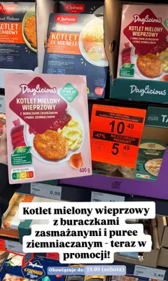 Kotlet mielony wieprzowy z buraczkami zasmażanymi i puree ziemniaczanym Daylicious promocja w Aldi