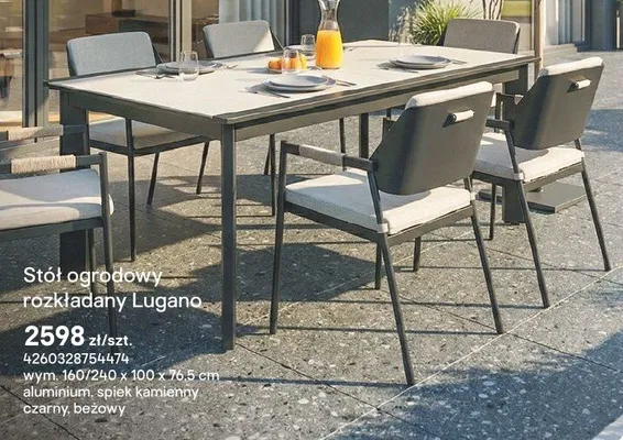 Stół ogrodowy rozkładany Lugano promocja w Castorama