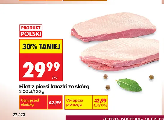 Filet z piersi kaczki ze skórą promocja w Biedronka