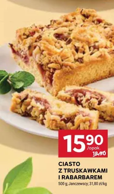 Ciasto z truskawkami i rabarbarem Janczewscy promocja w Stokrotka