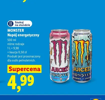 Napój energetyczny Monster Juiced Aussie Lemonade promocja w Lidl