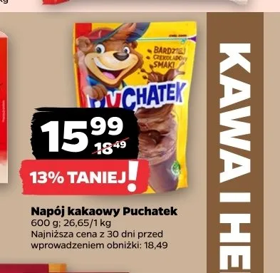 Napój kakaowy Puchatek promocja w Netto