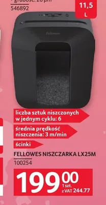 Niszczarka Fellowes LX25 m promocja w Selgros