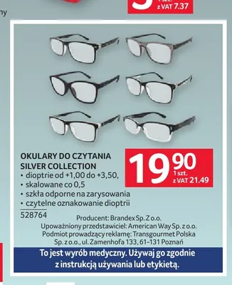 Okulary do czytania Silver Collection promocja w Selgros
