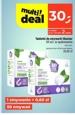 Tabletki do zmywarki Biostar 50-pak promocja w Dealz