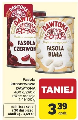 Fasola konserwowa czerwona, biała promocja w Carrefour Market
