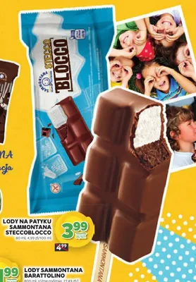 Lody na patyku Steccoblocco Sammontana promocja w Stokrotka