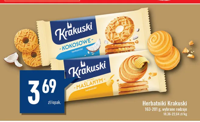 Herbatniki Krakuski Kokosowe promocja w Delikatesy Sezam