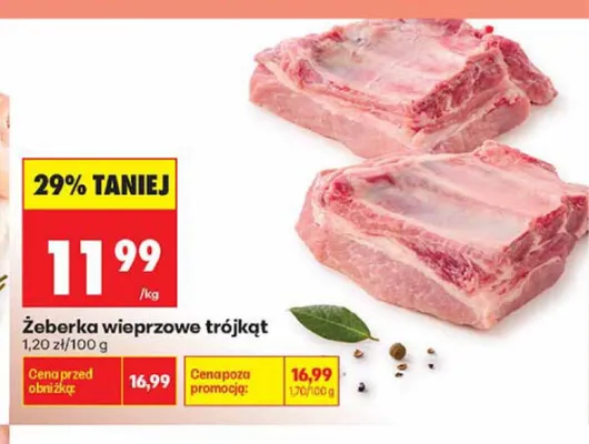 Żeberka wieprzowe trójkąt promocja w Biedronka