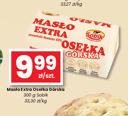 Masło Extra Osełka Górska Sobik promocja w emma MARKET
