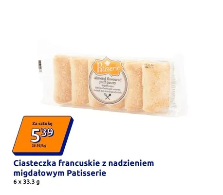 Ciasteczka francuskie z nadzieniem migdałowym promocja w Action