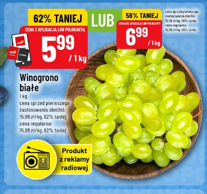Winogrono białe promocja w POLOmarket
