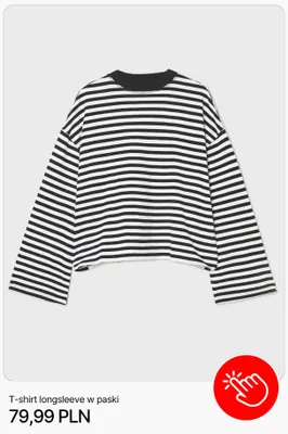 T-shirt longsleeve w paski Cropp promocja w Cropp