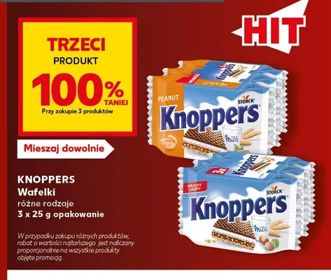 Wafelki Knoppers 3-pak promocja w Kaufland