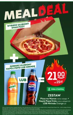 Zestaw pizza na wynos + napój Mirinda Orange promocja w Żabka