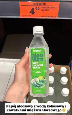 Napój aloesowy z wodą kokosową i kawałkami miąższu aloesowego MOISO promocja w Biedronka