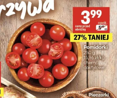 Pomidorki cherry daktylowe promocja w Delikatesy Centrum