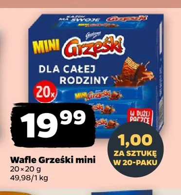 Wafle Grześki mini 20-pak promocja w Netto