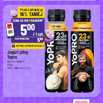 Jogurt pitny YoPro mango promocja w POLOmarket