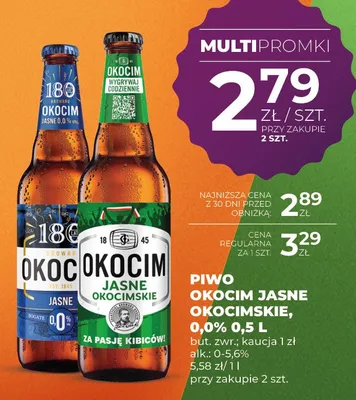 Piwo okocimskie jasne 0,0% promocja w Duży Ben