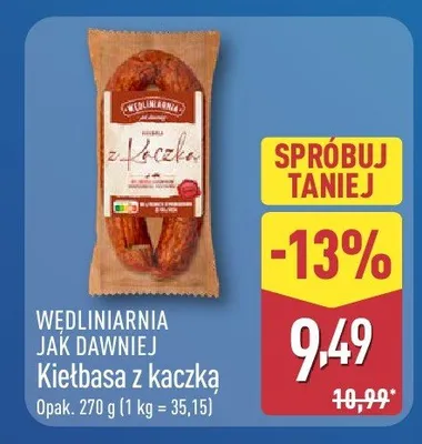 Kiełbasa z kija SUCHAN promocja w Aldi