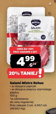 Salami w obsypce pieprzu ziarnistego Mistrz Rohus promocja w Netto