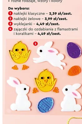 Zestaw kreatywny naklejki żelowe, różne wzory i kolory promocja w Biedronka