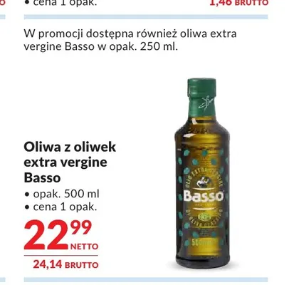 Oliwa z oliwek extra vergine Basso promocja w Makro