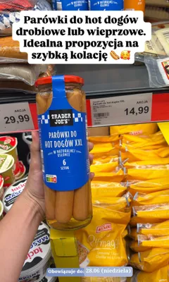 Parówki do hot dogów XXL Trader Joe's promocja w Aldi