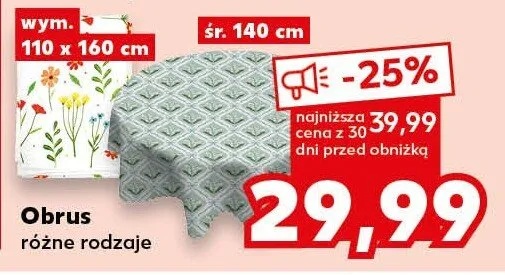 Obrus różne rodzaje promocja w Kaufland