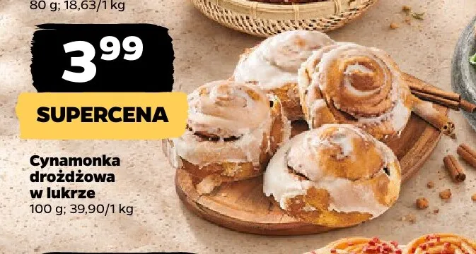 Cynamonka drożdżowa w lukrze promocja w Netto