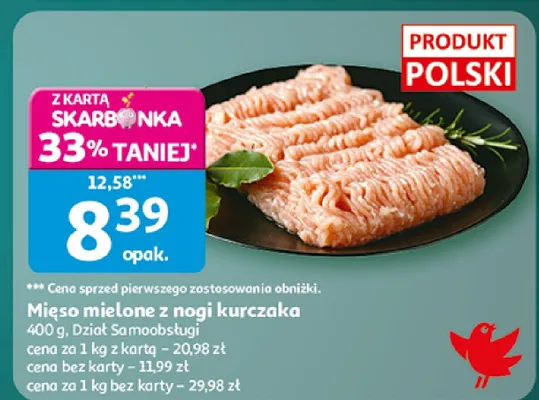 Mięso mielone z nogi kurczaka promocja w Auchan