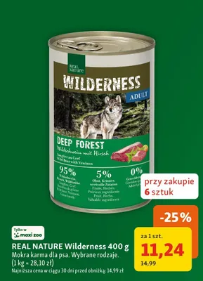 Mokra karma dla psa Real Nature Wilderness Deep Forest promocja w MAXI ZOO