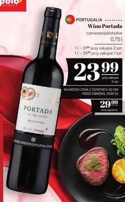 Wino Portada czerwone półsłodkie promocja w POLOmarket