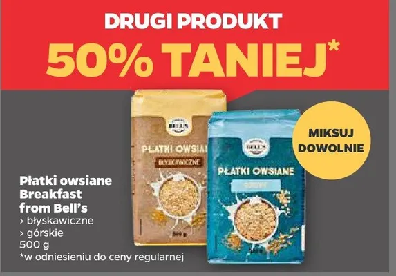 Płatki owsiane Breakfast z rodzinnego młyna błyskawiczne, zwykłe promocja w Netto