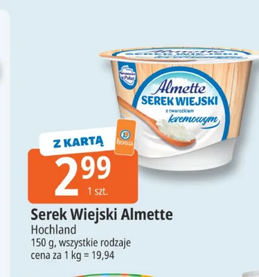 Serek wiejski Almette Hochland promocja w Leclerc