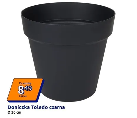 Doniczka Toledo czarna Ø 30 cm promocja w Action